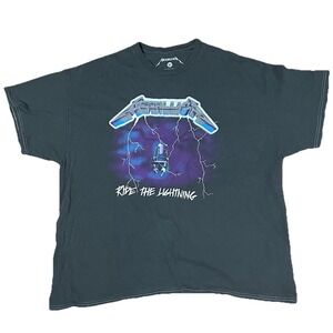 Metallica T Shirt Mens XL Black Ride The‎ Lightning Short Sleeve